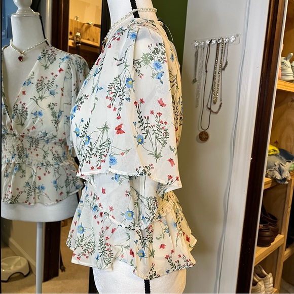 Shinestar Floral Crop Top size XL - Picture 3 of 6